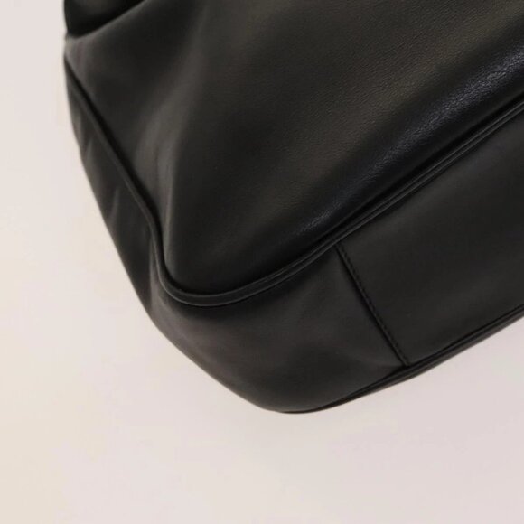 GUCCI Bamboo Shoulder Bag Leather 2way Black Gold 001 1781 1638 Auth 136183 - Picture 4 of 16